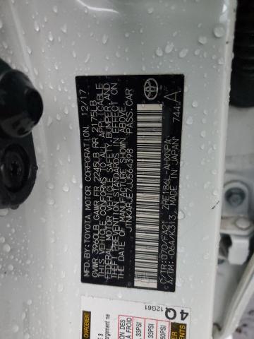 JTNKARJE7JJ564398 - 2018 TOYOTA COROLLA IM WHITE photo 12