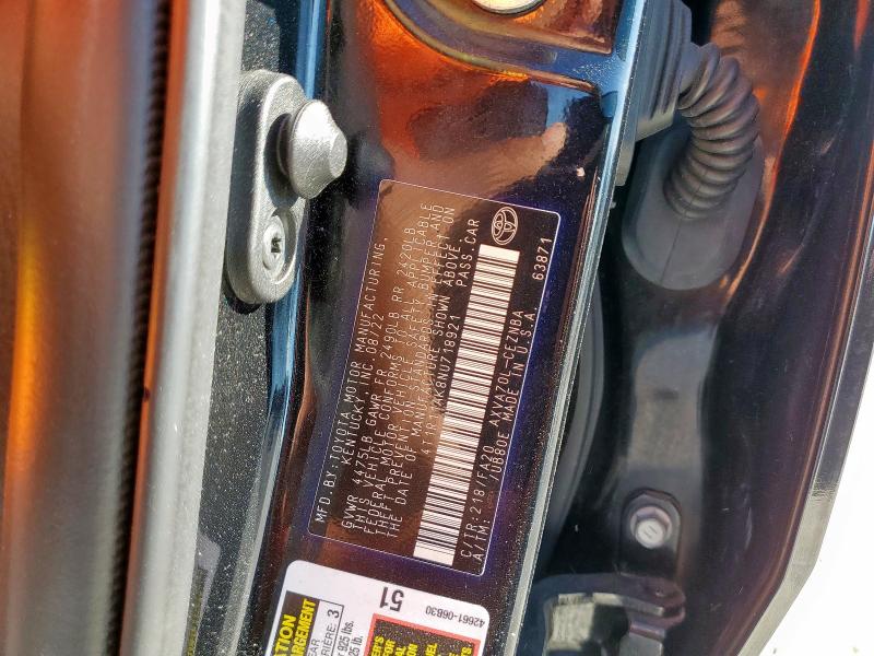 4T1R11AK8NU718921 - 2022 TOYOTA CAMRY LE BLACK photo 12