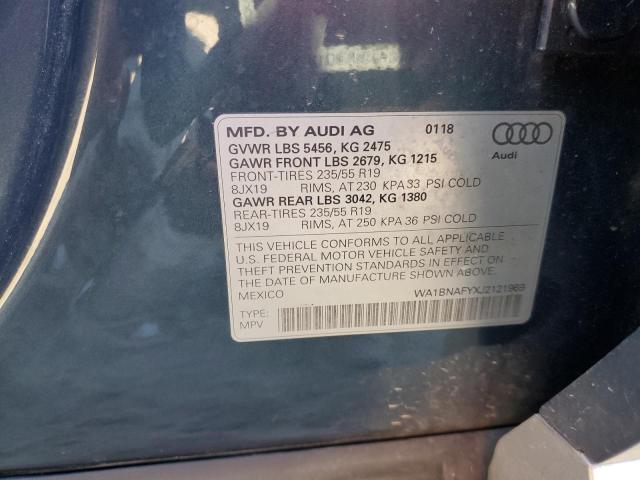 WA1BNAFYXJ2121969 - 2018 AUDI Q5 PREMIUM PLUS BLUE photo 14