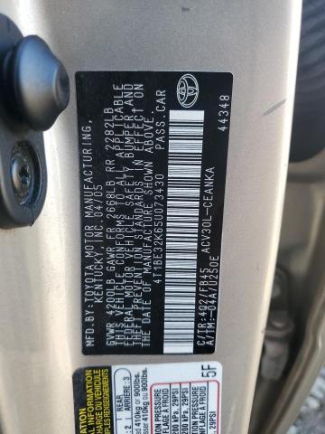 4T1BE32K65U073430 - 2005 TOYOTA CAMRY LE 米色 照片 12