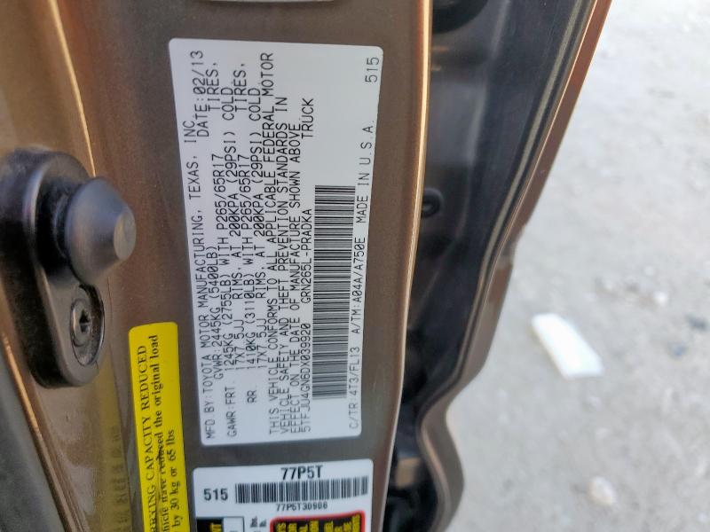 5TFJU4GN6DX039920 - 2013 TOYOTA TACOMA DOUBLE CAB PRERUNNER TAN photo 13