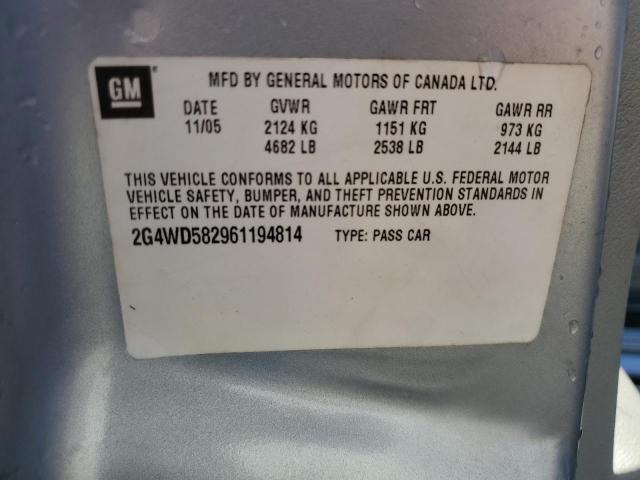 2G4WD582961194814 - 2006 BUICK LACROSSE CXL SILVER photo 12