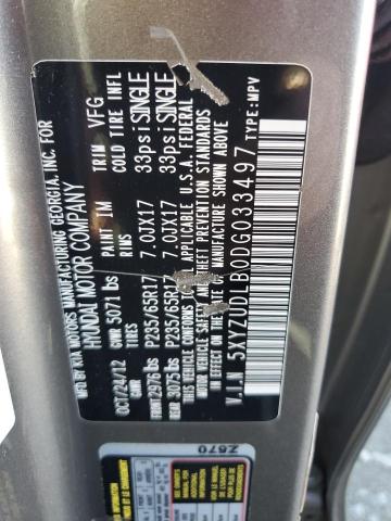 5XYZUDLB0DG033497 - 2013 HYUNDAI SANTA FE S Сріблястий фото 13