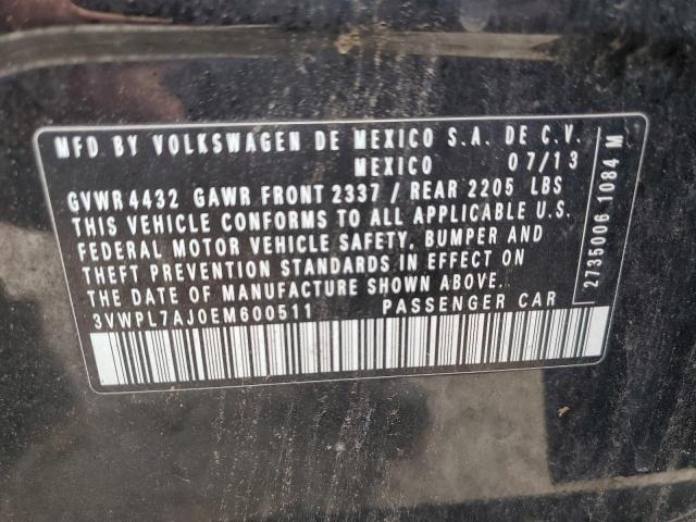 3VWPL7AJ0EM600511 - 2014 VOLKSWAGEN JETTA TDI BLACK photo 13