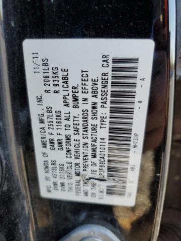 1HGCP3F89CA010114 - 2012 HONDA ACCORD EXL BLACK photo 12