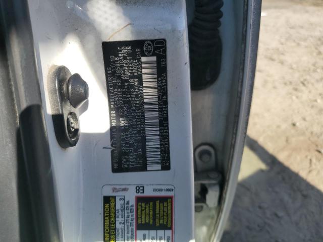 2T1BU4EE0AC523907 - 2010 TOYOTA COROLLA BASE WHITE photo 12