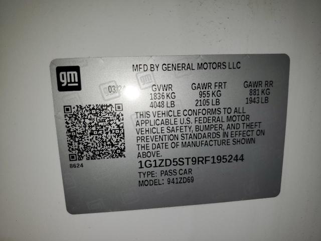 1G1ZD5ST9RF195244 - 2024 CHEVROLET MALIBU LT 白色 照片 12