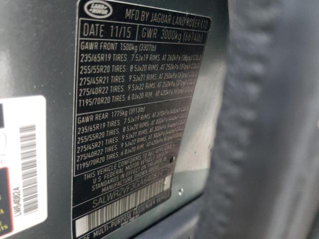 SALWR2VF3GA640824 - 2016 LAND ROVER RANGE ROVE HSE GRAY photo 13