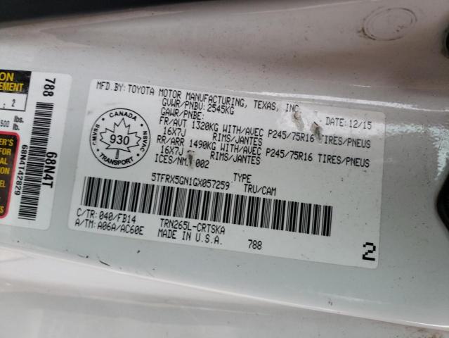 5TFRX5GN1GX057259 - 2016 TOYOTA TACOMA ACCESS CAB 白色 照片 13