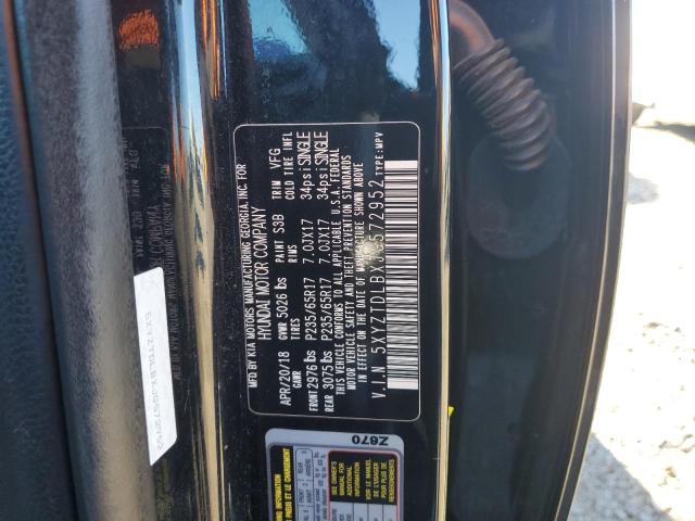 5XYZTDLBXJG572952 - 2018 HYUNDAI SANTA FE S BLACK photo 13