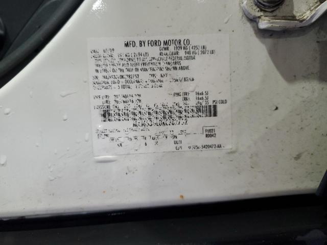 MAJ6S3GL0KC282752 - 2019 FORD ECOSPORT SE Білий фото 14