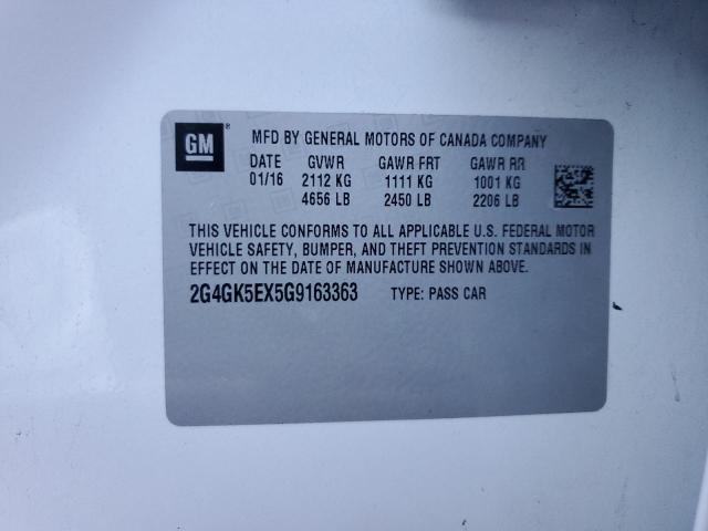 2G4GK5EX5G9163363 - 2016 BUICK REGAL Beyaz fotoğraf 13