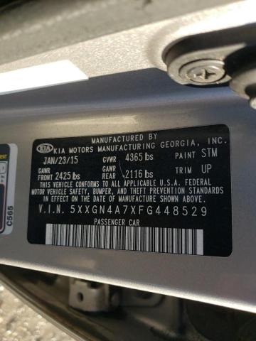 5XXGN4A7XFG448529 - 2015 KIA OPTIMA EX 银色 照片 12