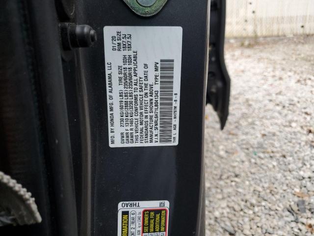 5FNRL6H71LB041343 - 2020 HONDA ODYSSEY EXL ვერცხლისფერი ფოტო 13