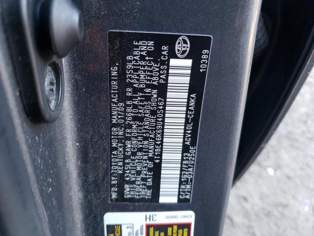 4T1BE46K69U405467 - 2009 TOYOTA CAMRY BASE GRAY photo 24