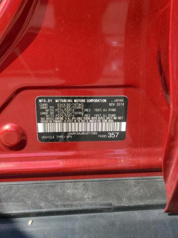 JA4AP3AU4KU011995 - 2019 MITSUBISHI OUTLANDER ES RED photo 13