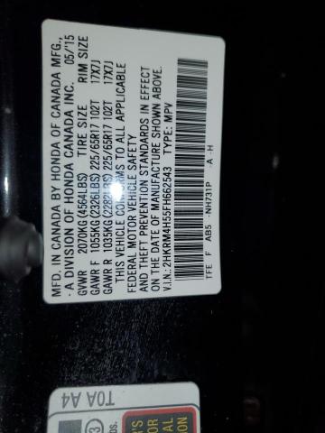 2HKRM4H55FH662543 - 2015 HONDA CR-V EX შავი ფოტო 13