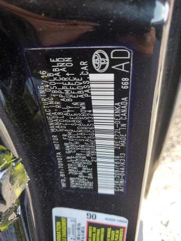 2T1BURHE0GC651324 - 2016 TOYOTA COROLLA L BLACK photo 12