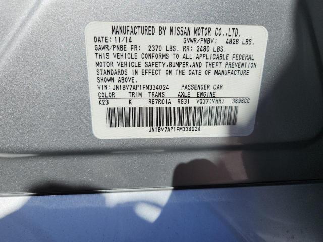 JN1BV7AP1FM334024 - 2015 INFINITI Q50 BASE Gümüş foto 12