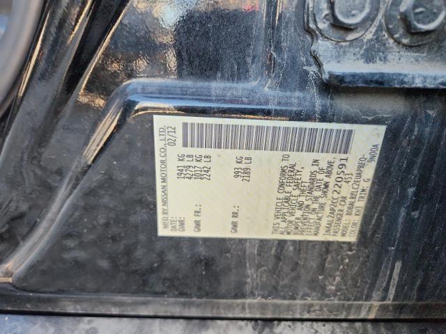 1N4AL2AP2CC220591 - 2012 NISSAN ALTIMA BASE 黑色 照片 12