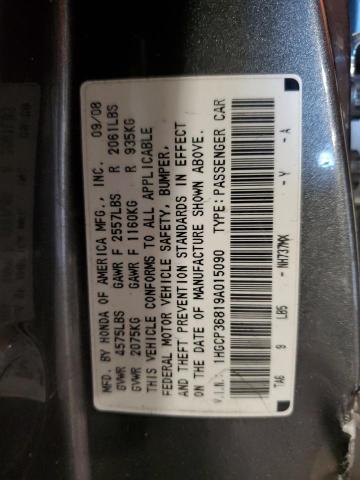 1HGCP36819A015090 - 2009 HONDA ACCORD EXL GRAY photo 13
