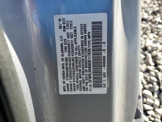 5FNRL5H60GB117626 - 2016 HONDA ODYSSEY EXL فضي صورة 13