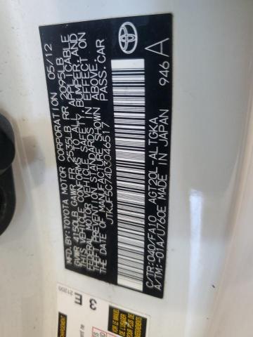 JTKJF5C74D3046517 - 2013 TOYOTA SCION TC WHITE photo 13