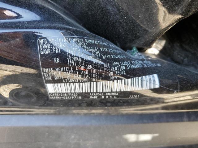 4T3RWRFV6MU016217 - 2021 TOYOTA RAV4 XLE BLACK photo 14