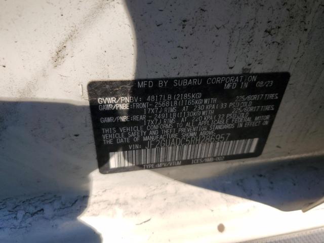 JF2GUADC5RH286957 - 2024 SUBARU CROSSTREK PREMIUM Beyaz fotoğraf 13