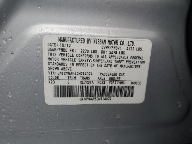 JN1CV6AP5DM714074 - 2013 INFINITI G37 BASE Gümüş foto 12