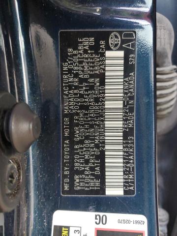 2T1BURHEXJC052910 - 2018 TOYOTA COROLLA L BLUE photo 12