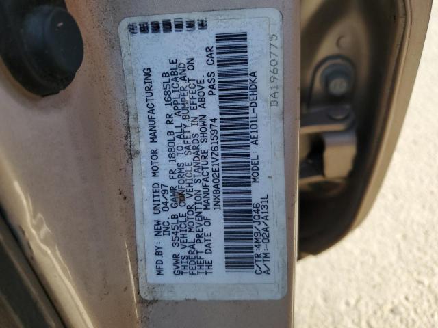 1NXBA02E1VZ615974 - 1997 TOYOTA COROLLA BASE SILVER photo 12