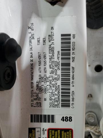 3TMCZ5AN4GM042544 - 2016 TOYOTA TACOMA DOUBLE CAB WHITE photo 12