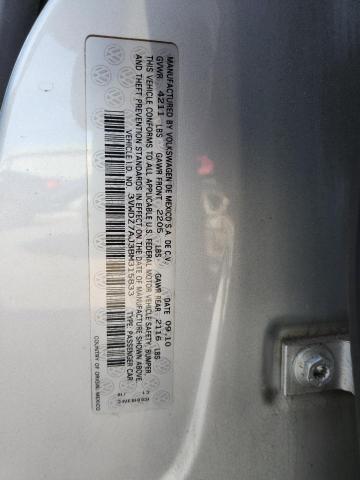 3VWDZ7AJ3BM315833 - 2011 VOLKSWAGEN JETTA SE ვერცხლისფერი ფოტო 13