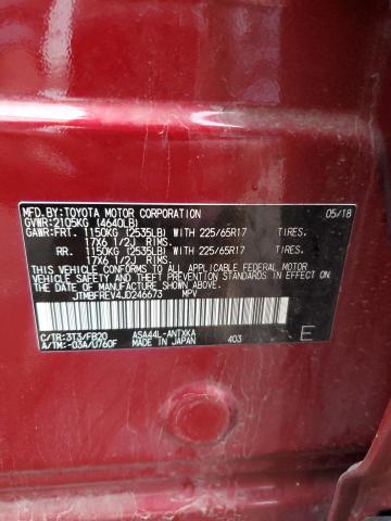 JTMBFREV4JD246673 - 2018 TOYOTA RAV4 LE Rot Foto 14