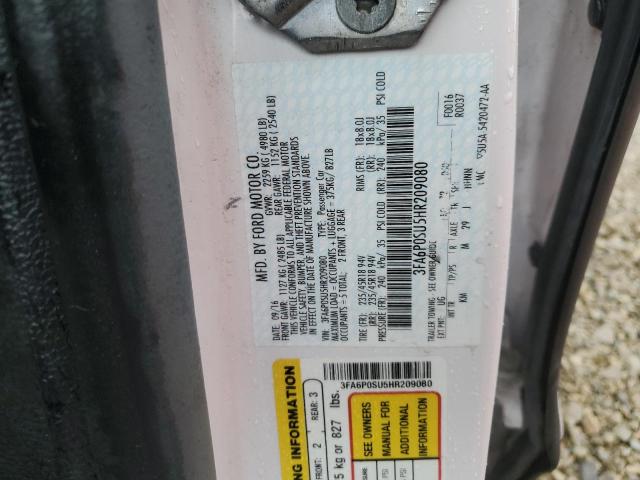 3FA6P0SU5HR209080 - 2017 FORD FUSION TITANIUM PHEV 白色 照片 12