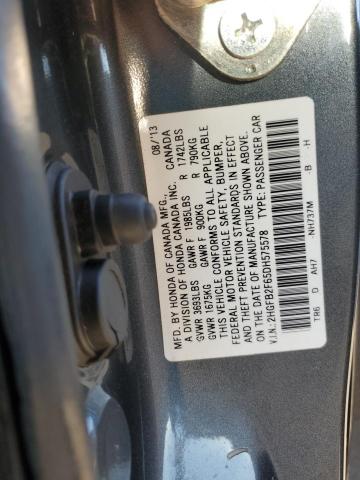 2HGFB2F65DH575578 - 2013 HONDA CIVIC HF GRAY photo 12