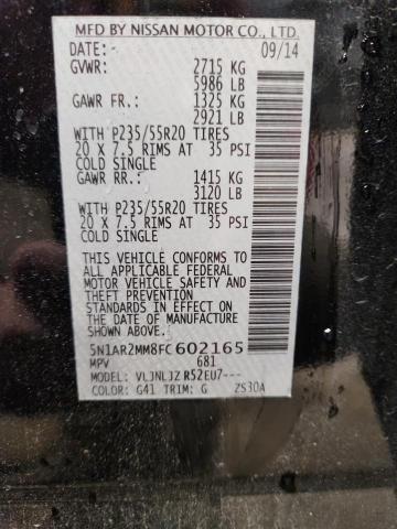 5N1AR2MM8FC602165 - 2015 NISSAN PATHFINDER S Чорний фото 13