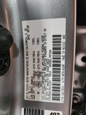 3TMCZ5AN1MM372329 - 2021 TOYOTA TACOMA DOUBLE CAB SILVER photo 12