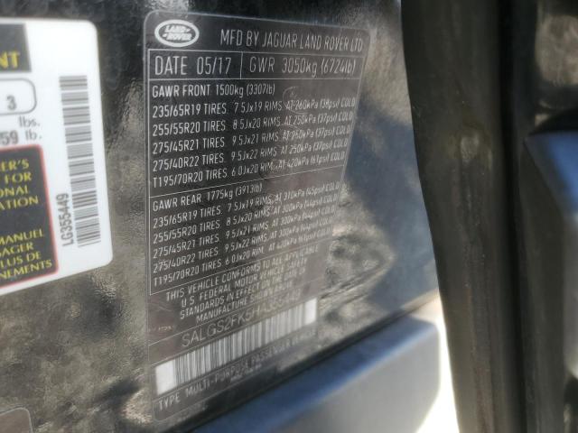 SALGS2FK5HA355449 - 2017 LAND ROVER RANGE ROVE HSE BLACK photo 13