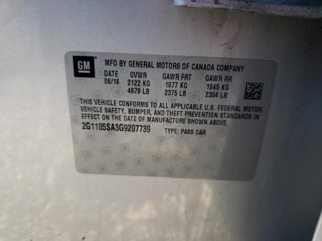 2G1105SA3G9207739 - 2016 CHEVROLET IMPALA LT 银色 照片 13