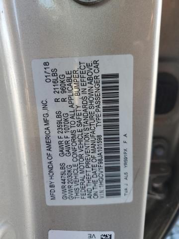 1HGCV1F98JA101598 - 2018 HONDA ACCORD TOURING TAN photo 13
