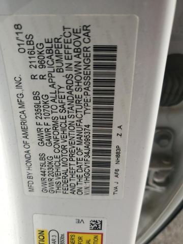 1HGCV1F34JA095374 - 2018 HONDA ACCORD SPORT Ақ фото 12