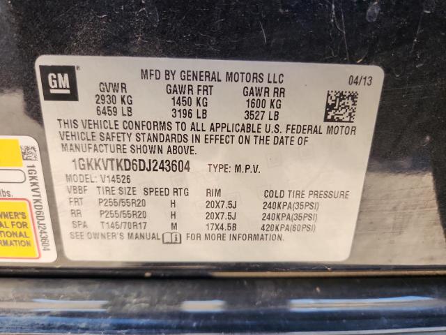 1GKKVTKD6DJ243604 - 2013 GMC ACADIA DENALI 黑色 照片 14