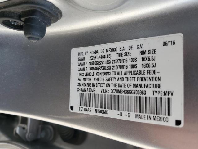 3CZRM3H36GG705963 - 2016 HONDA CR-V LX 银色 照片 13