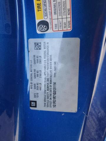 1G1FG1R71G0131114 - 2016 CHEVROLET CAMARO SS ლურჯი ფოტო 12