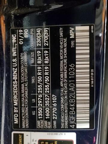 4JGFB4KB2LA011036 - 2020 MERCEDES-BENZ GLE 350 4MATIC BLUE photo 14