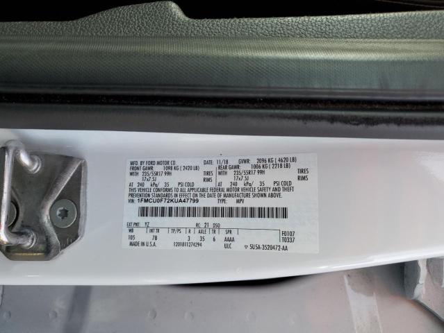 1FMCU0F72KUA47799 - 2019 FORD ESCAPE S თეთრი ფოტო 13