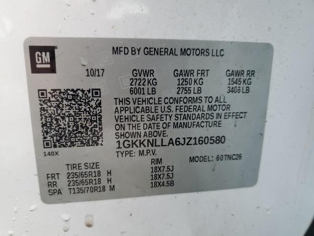 1GKKNLLA6JZ160580 - 2018 GMC ACADIA SLE Weiß Foto 13