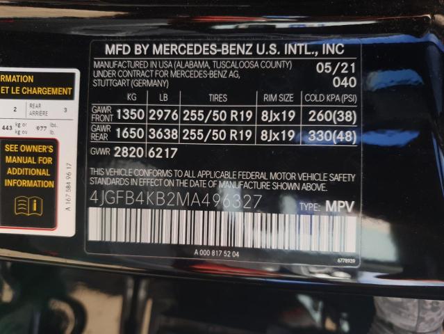 4JGFB4KB2MA496327 - 2021 MERCEDES-BENZ GLE 350 4MATIC BLACK photo 13